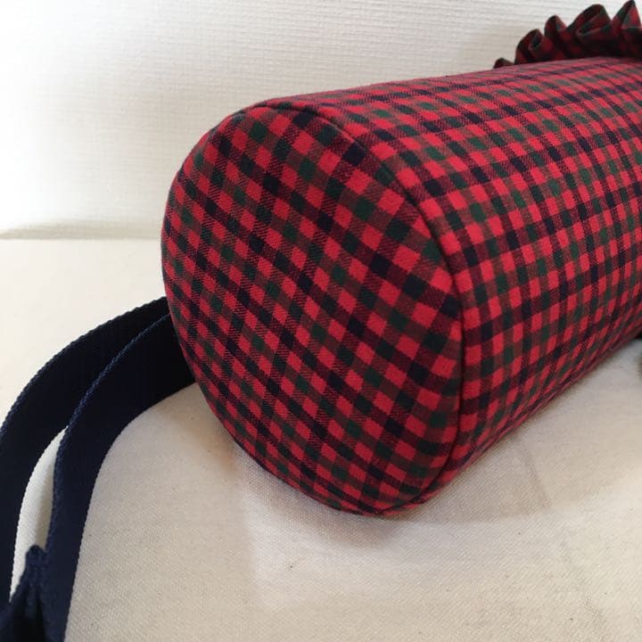ハンドメイド　水筒　カバー　フリル　チェック