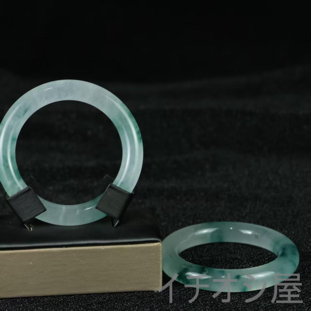 中国古美術 翡翠 高氷種 円条バングル 正氷 天然石 装身具 魔除け ギフト