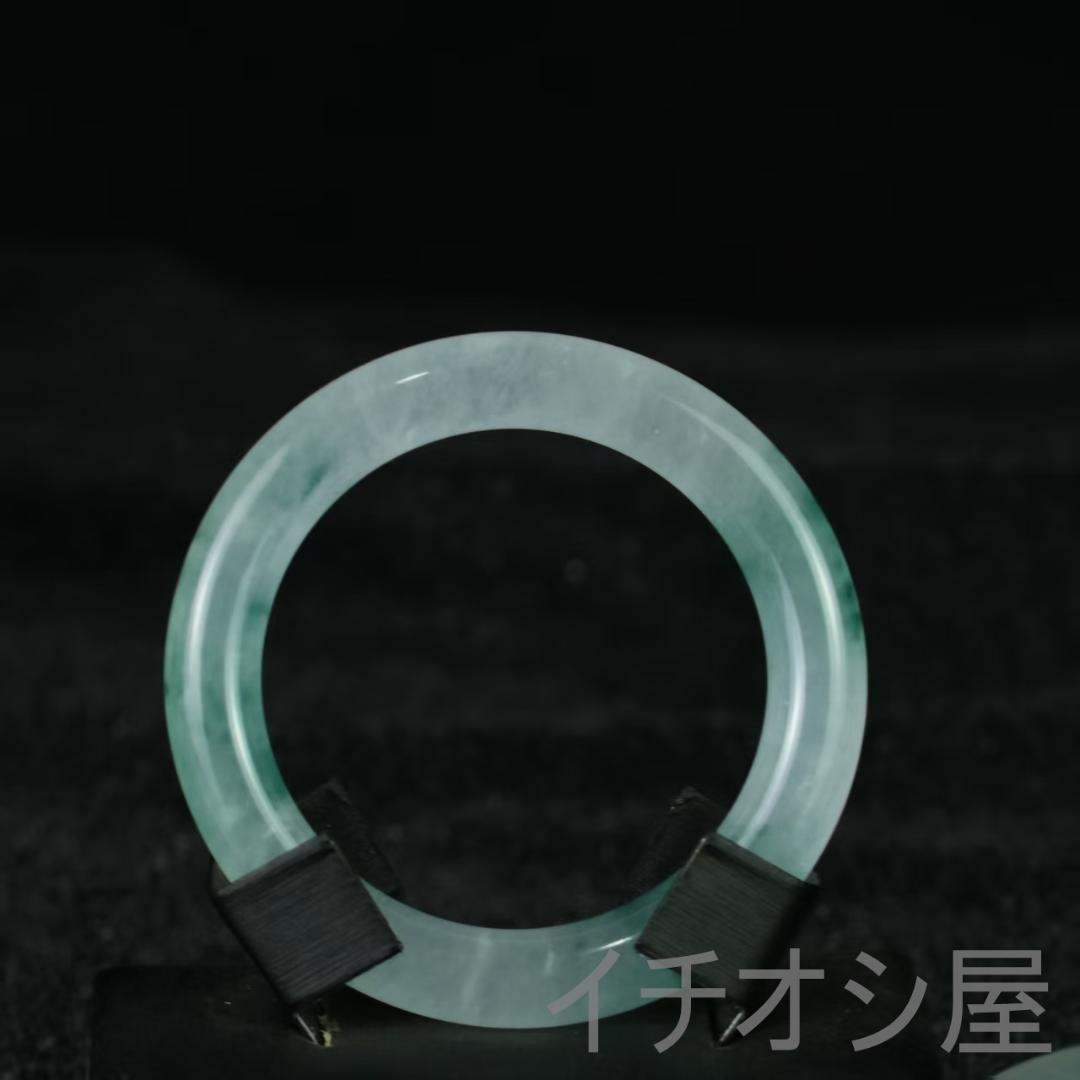 中国古美術 翡翠 高氷種 円条バングル 正氷 天然石 装身具 魔除け ギフト