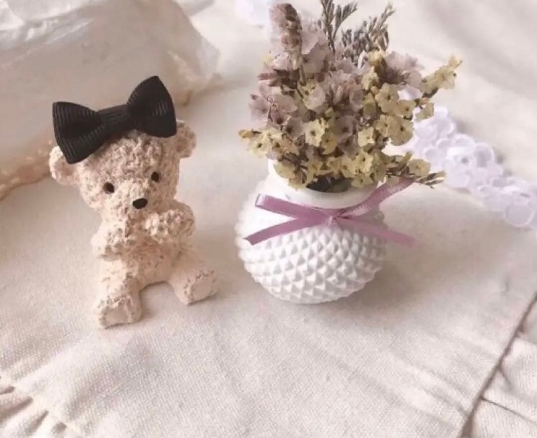 ナチュラルドライフラワーくまさん♡アロマストーン