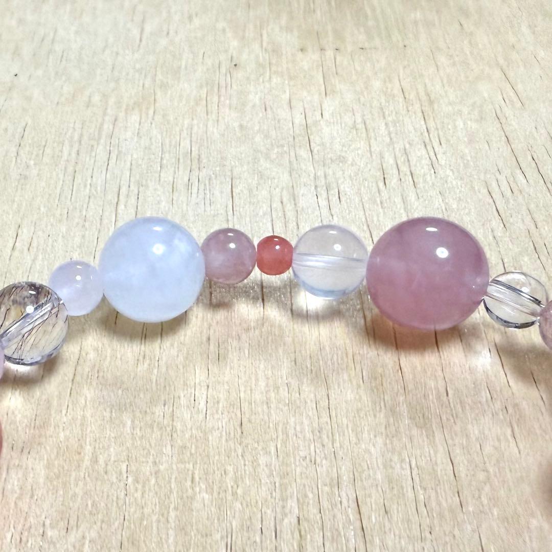 天然石（インカローズ、ディープローズクォーツ、エレスチャルクォーツ等）ブレス