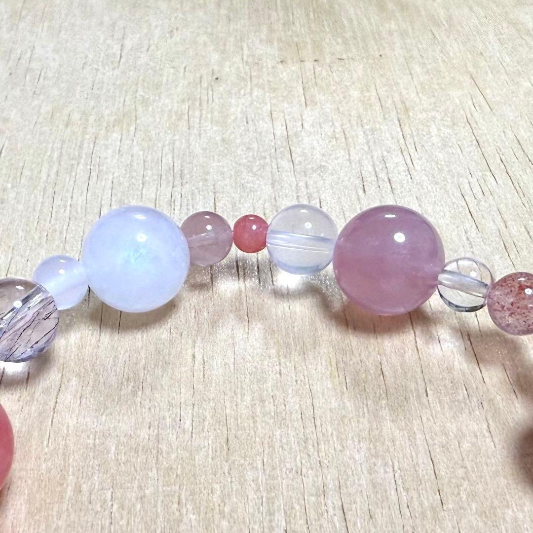 天然石（インカローズ、ディープローズクォーツ、エレスチャルクォーツ等）ブレス