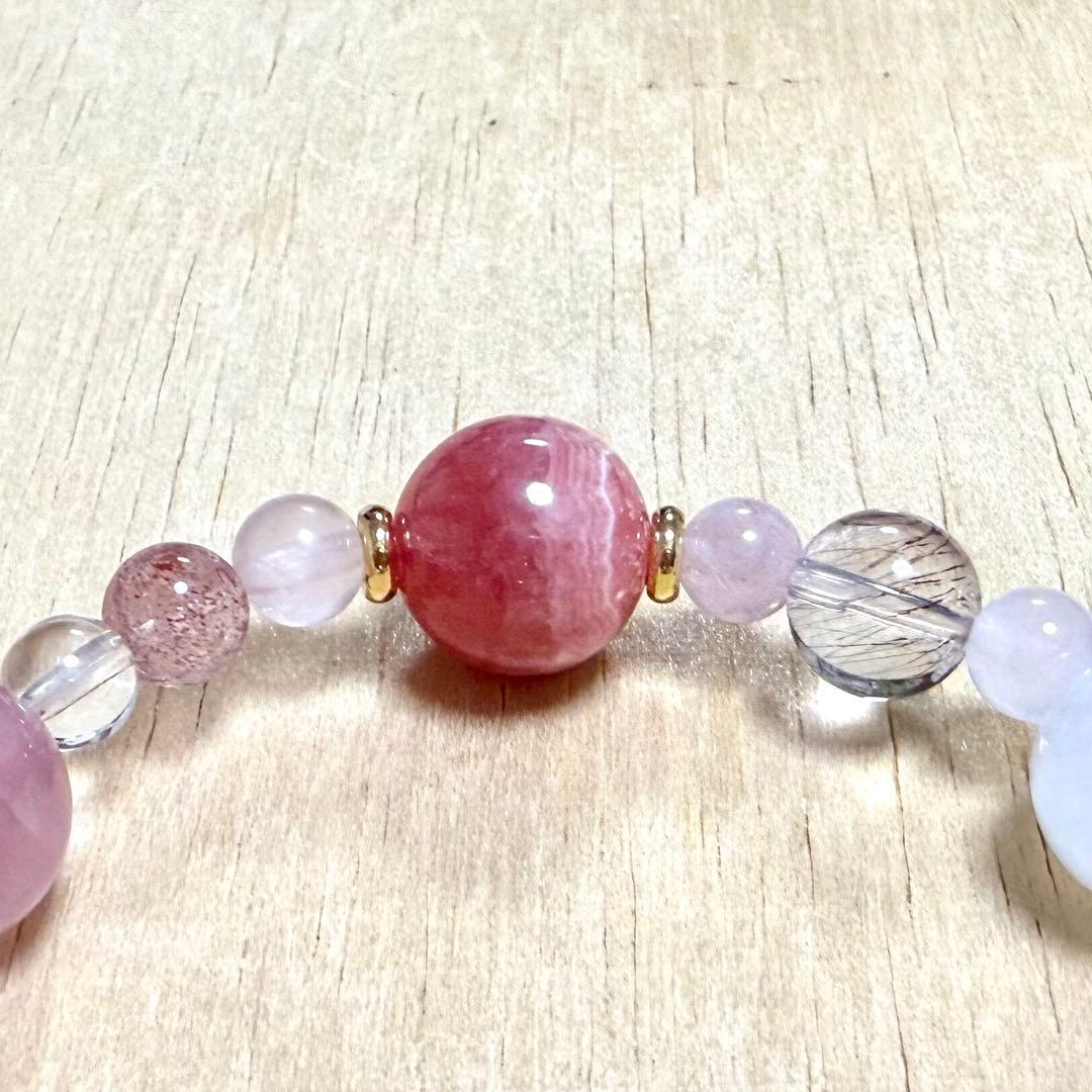 天然石（インカローズ、ディープローズクォーツ、エレスチャルクォーツ等）ブレス