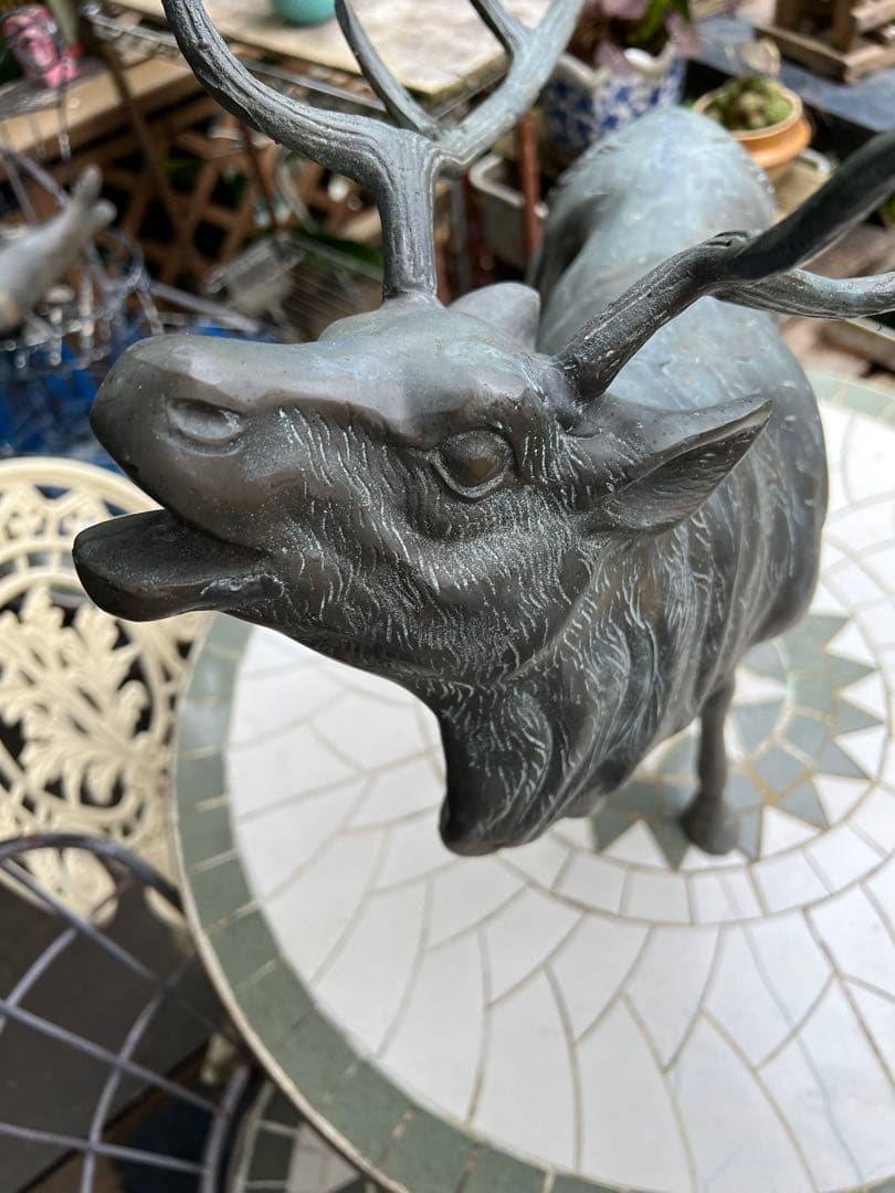 鹿の置き物　真鍮置き物　オブゼ　アンティーク