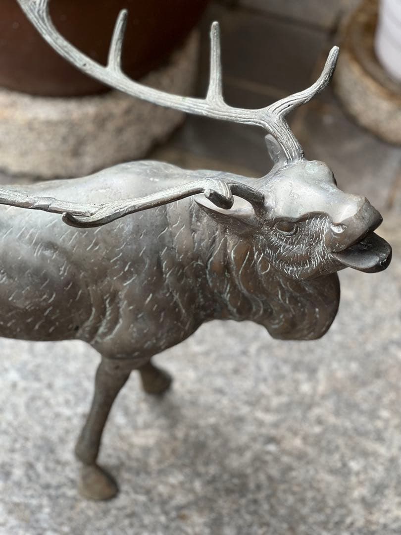 鹿の置き物　真鍮置き物　オブゼ　アンティーク