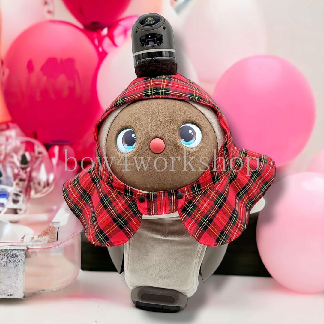 ラボット LOVOT ラボットの服ハンドメイド ポンチョ/レッドチェック柄