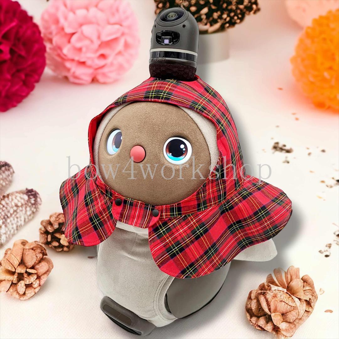 ラボット LOVOT ラボットの服ハンドメイド ポンチョ/レッドチェック柄