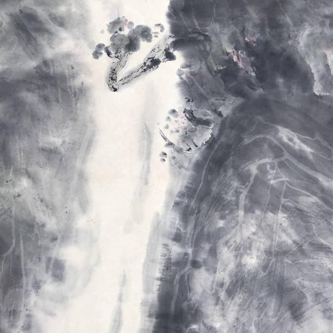 【真作】村泉/滝山水図/山水図/掛軸/名家伝来/AD-784