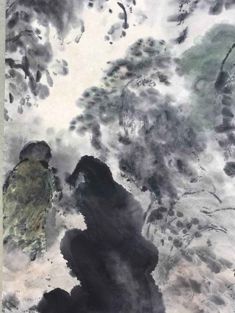 【真作】村泉/滝山水図/山水図/掛軸/名家伝来/AD-784