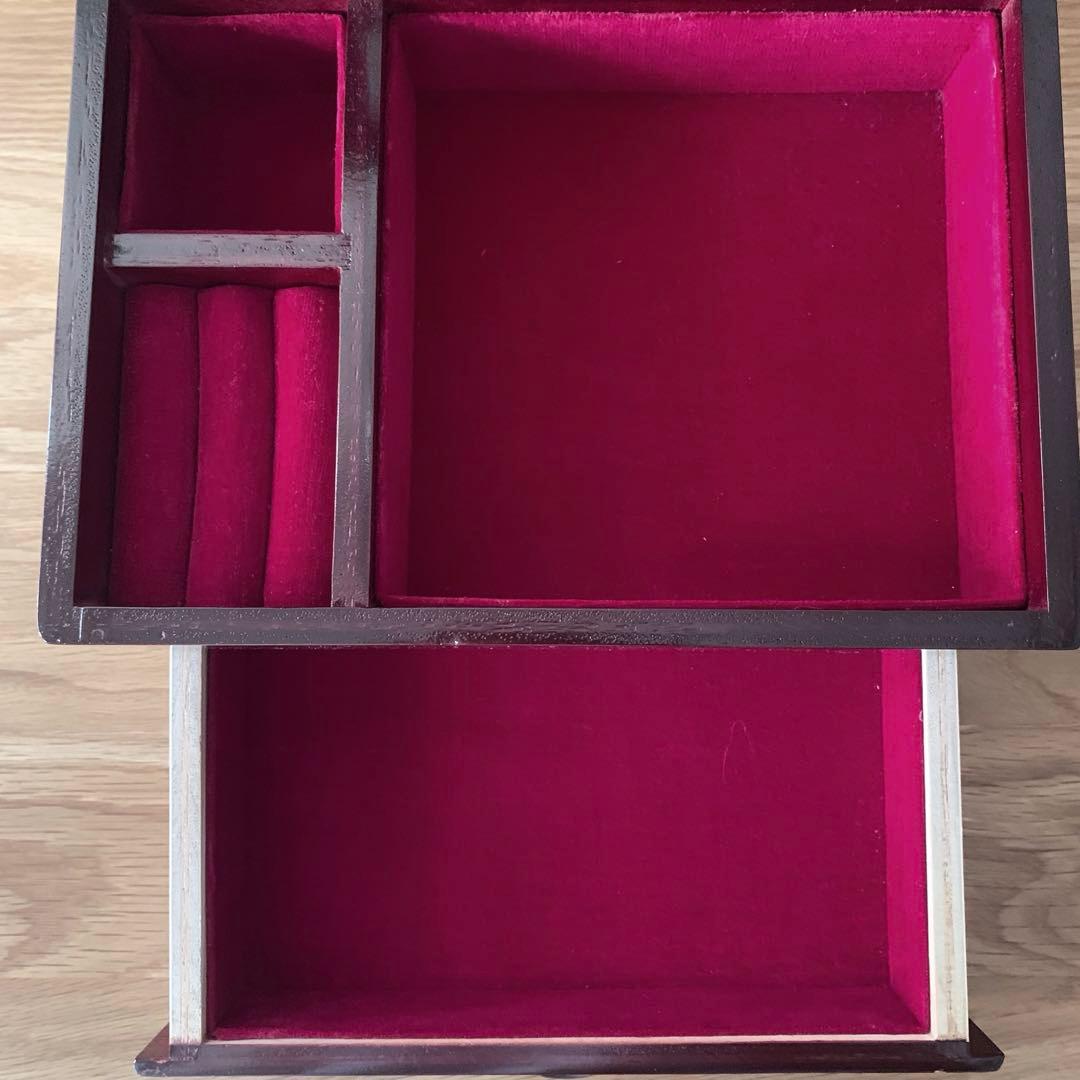 未使用 昭和レトロ ビンテージ 刺繍 ジュエリーボックス ソーイングボックス