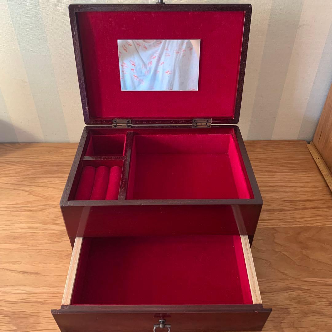 未使用 昭和レトロ ビンテージ 刺繍 ジュエリーボックス ソーイングボックス