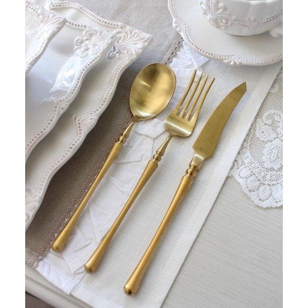 未使用 ゴールドカトラリー ディナー & デザート スプーン フォーク ナイフ