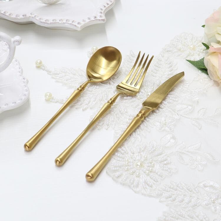 未使用 ゴールドカトラリー ディナー & デザート スプーン フォーク ナイフ