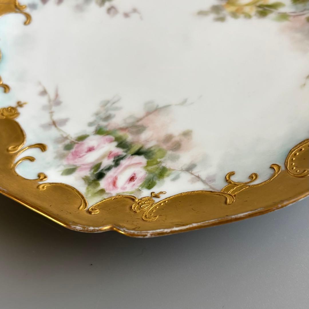フランス製アンティーク　リモージュ　ゲラン窯　【ハンドペイント】芸術的なプレート