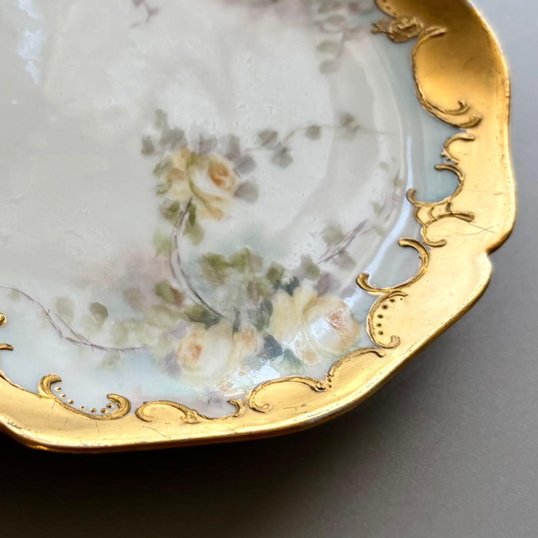 フランス製アンティーク　リモージュ　ゲラン窯　【ハンドペイント】芸術的なプレート
