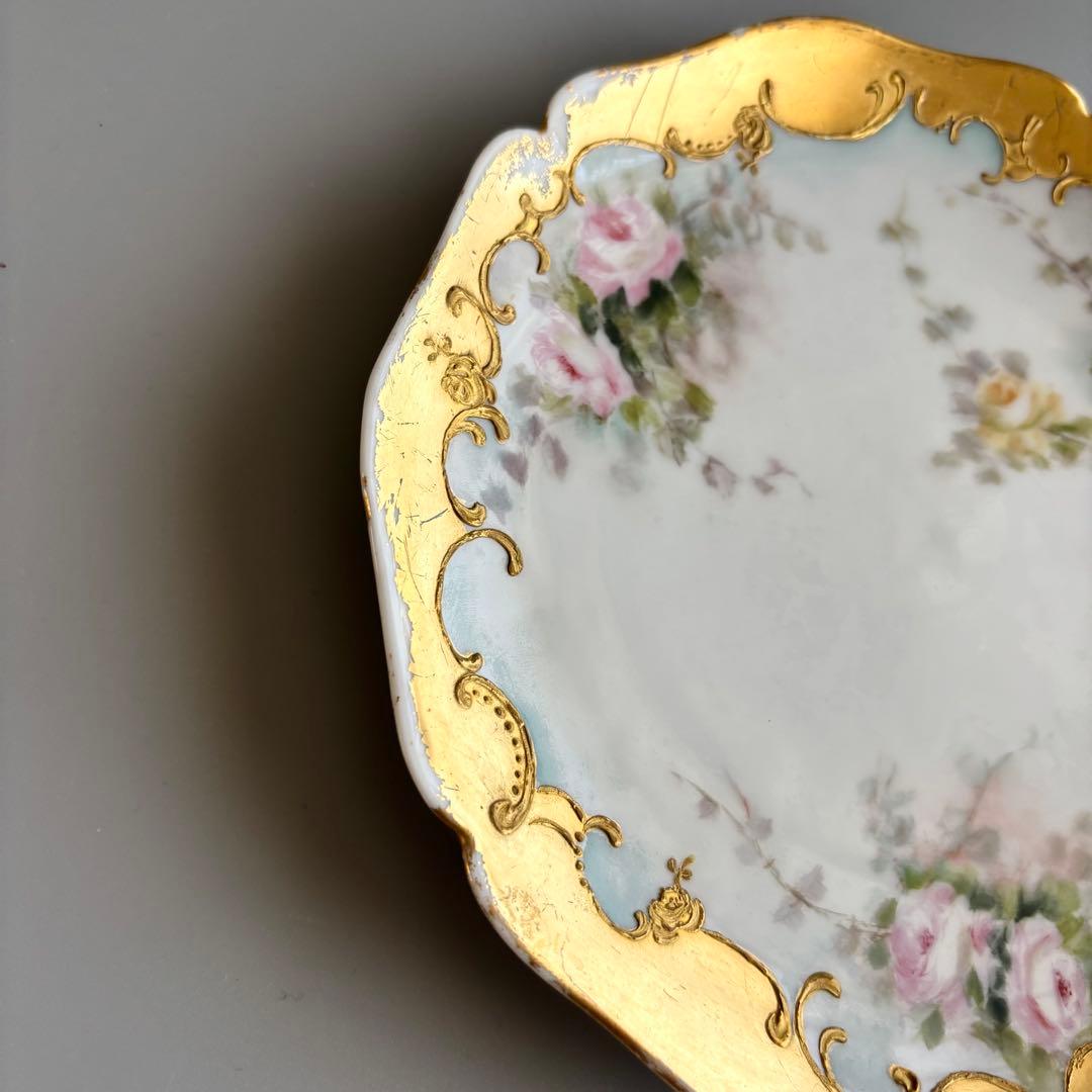 フランス製アンティーク　リモージュ　ゲラン窯　【ハンドペイント】芸術的なプレート