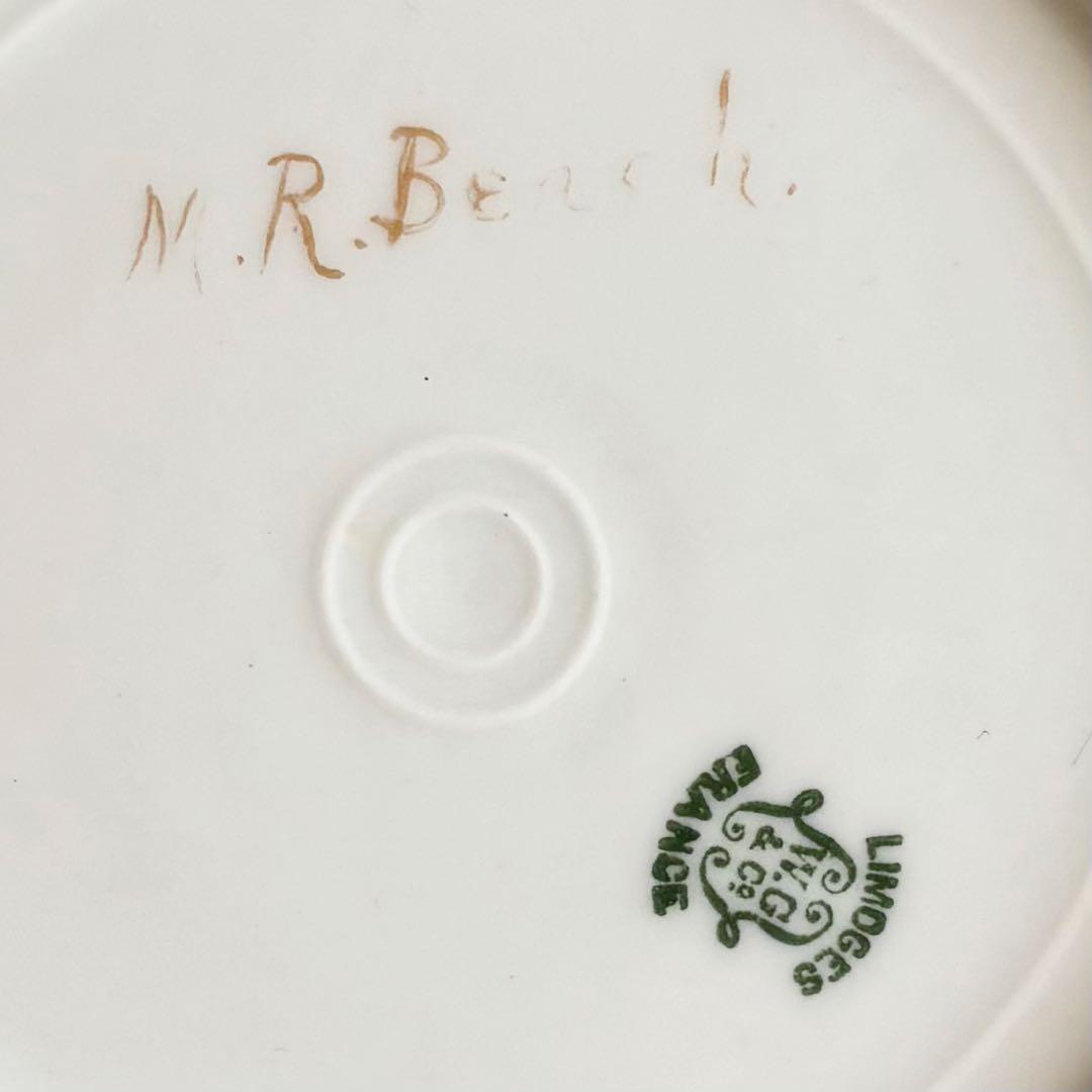 フランス製アンティーク　リモージュ　ゲラン窯　【ハンドペイント】芸術的なプレート