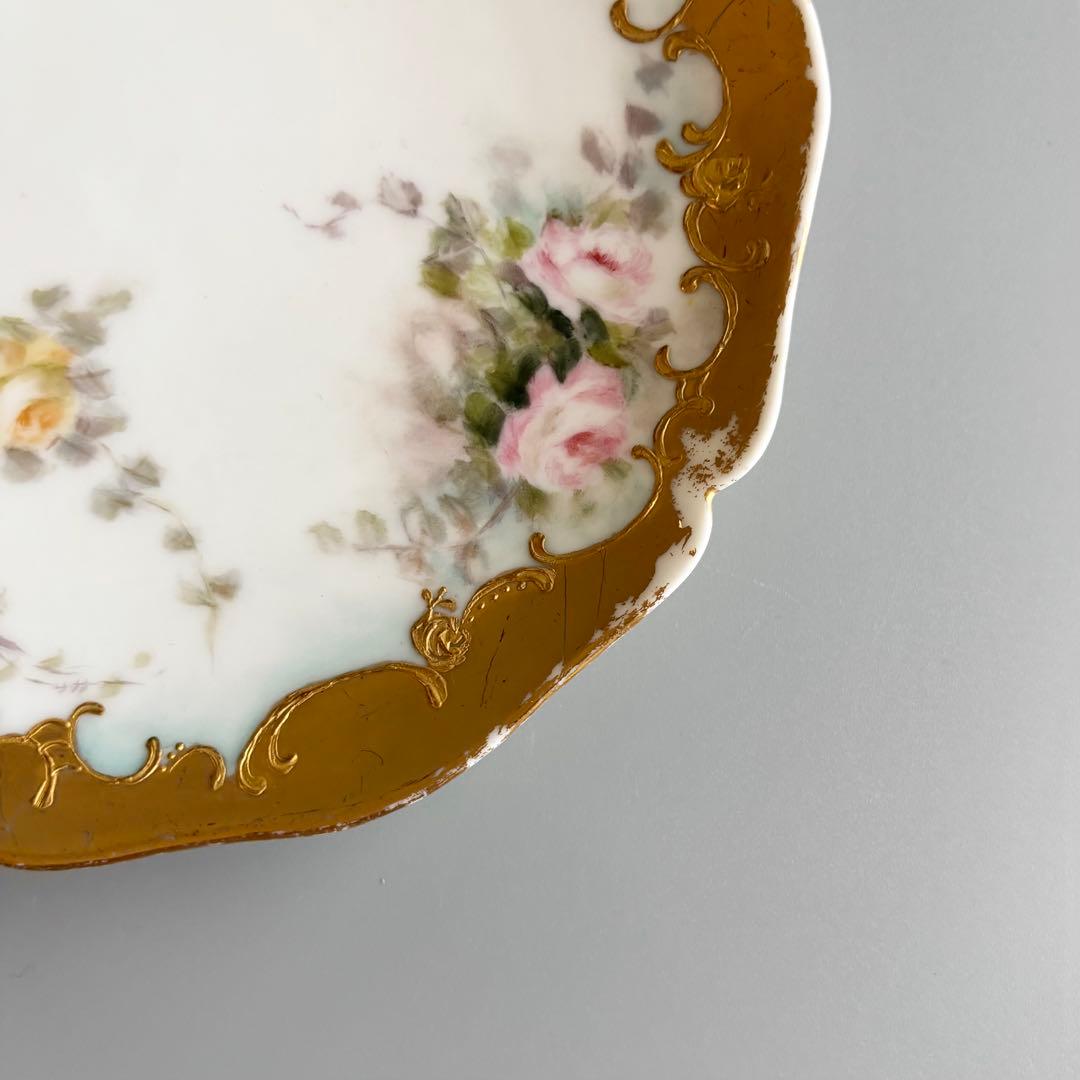 フランス製アンティーク　リモージュ　ゲラン窯　【ハンドペイント】芸術的なプレート