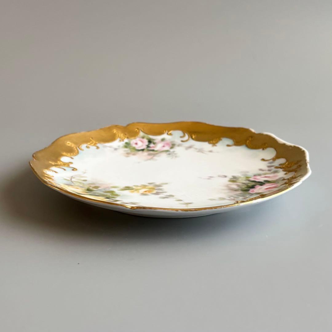 フランス製アンティーク　リモージュ　ゲラン窯　【ハンドペイント】芸術的なプレート