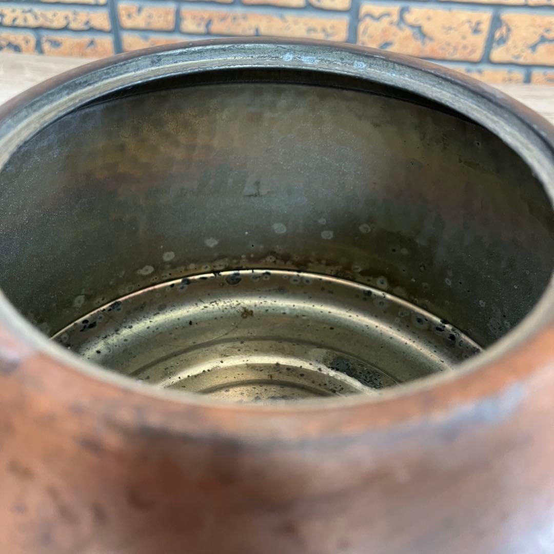 D-4 【汚れあり】アンティーク 銅製 ケトル 銅やかん ヴィンテージ 骨董