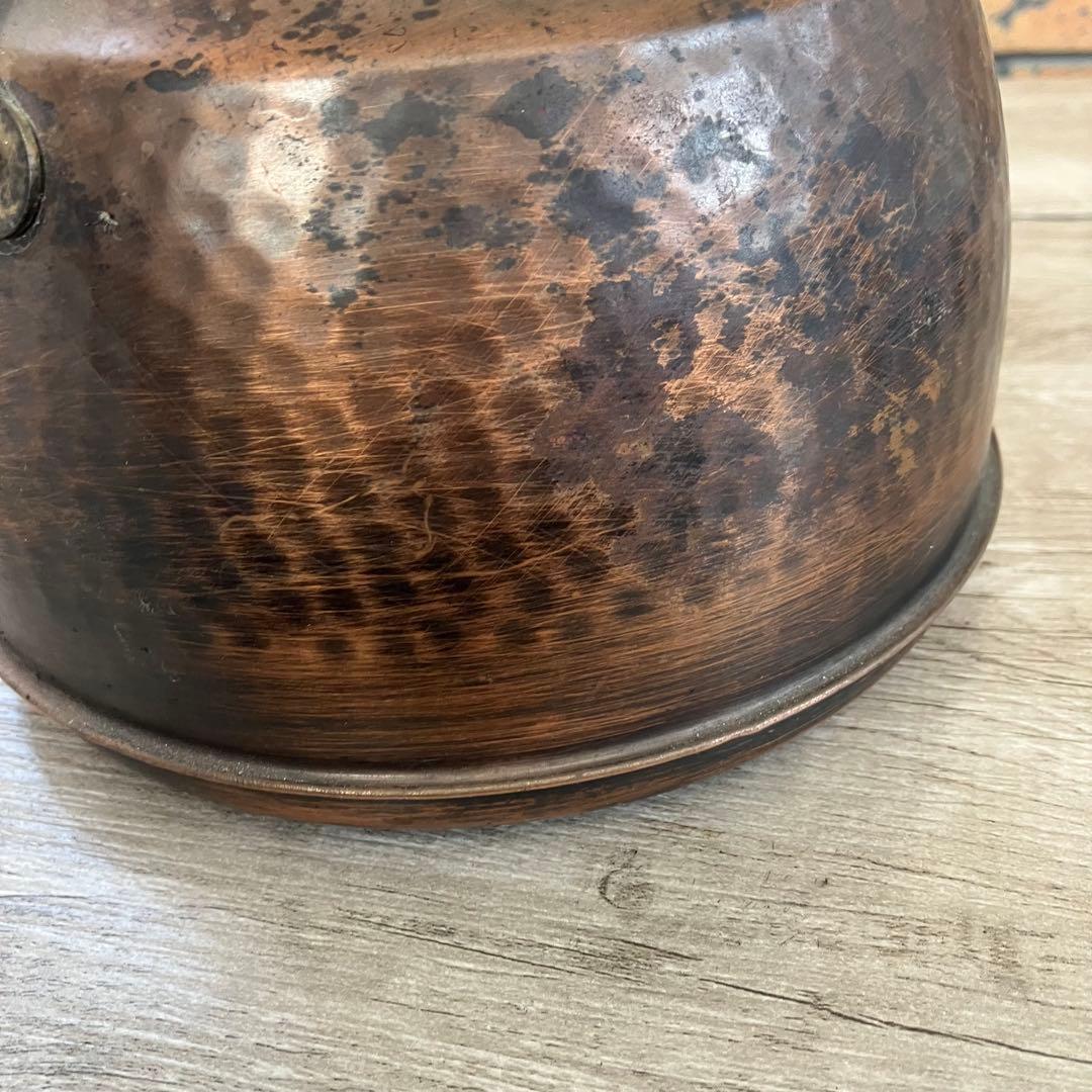 D-4 【汚れあり】アンティーク 銅製 ケトル 銅やかん ヴィンテージ 骨董