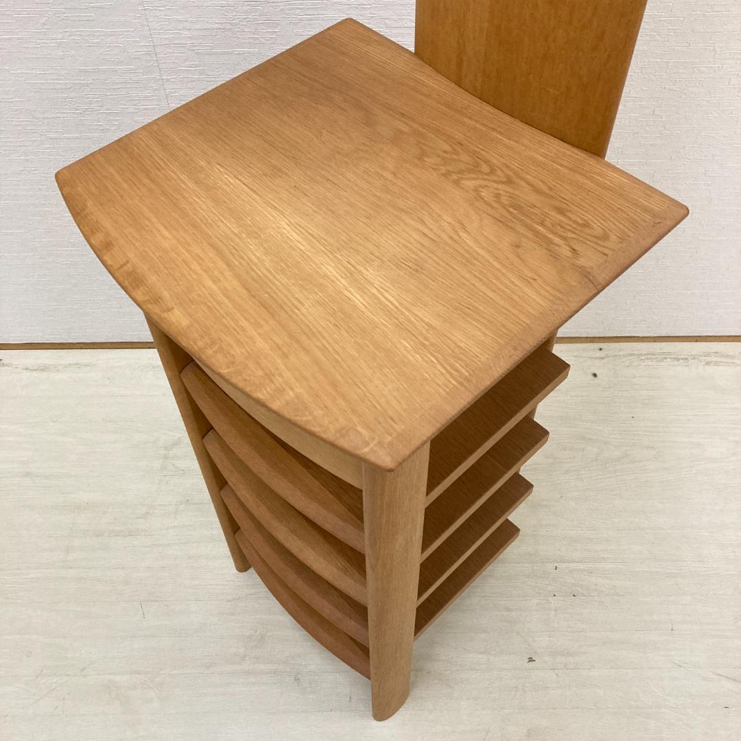 【日進木工】nissin　天然木　スリッパラック　ミラー付き　玄関　時計　飛騨