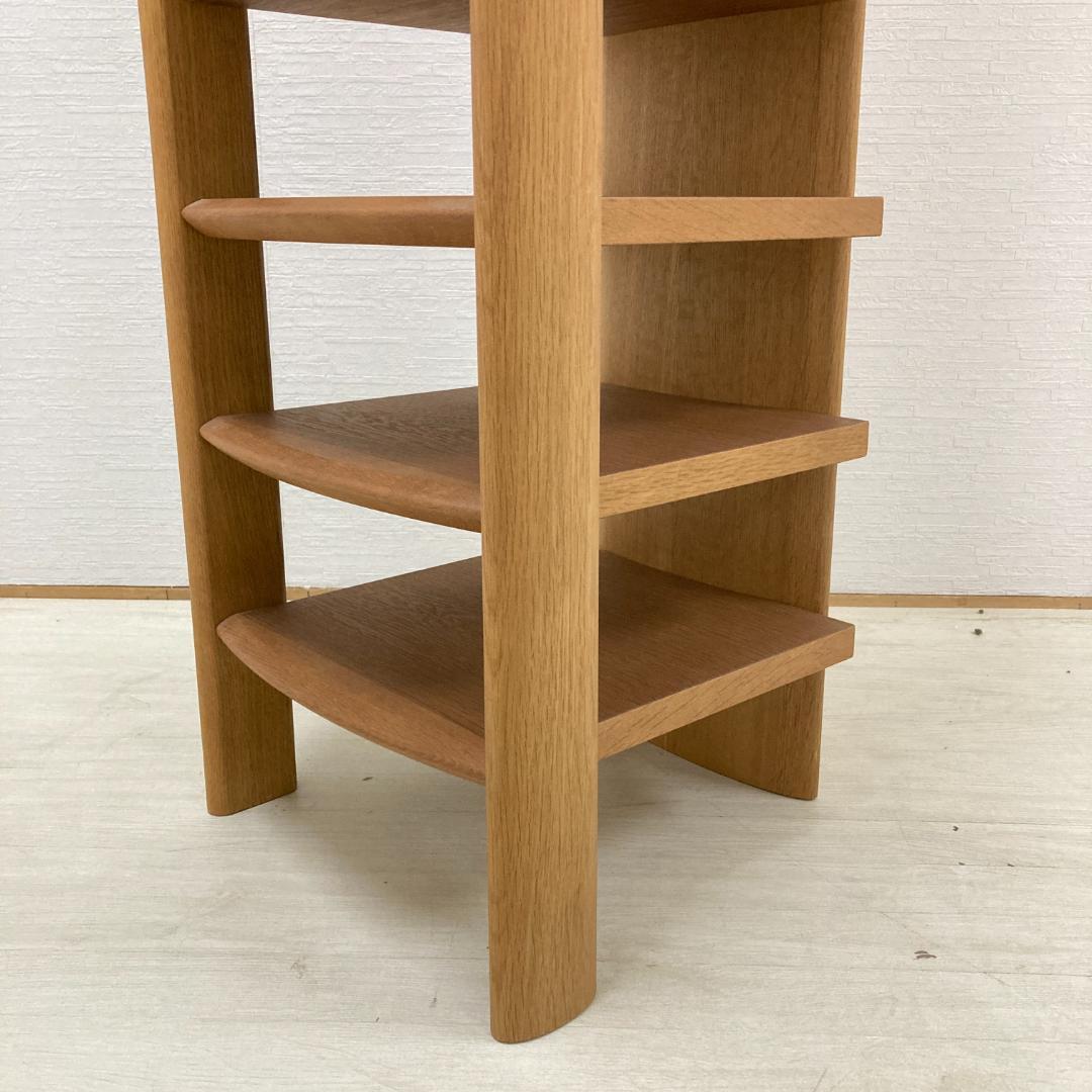 【日進木工】nissin　天然木　スリッパラック　ミラー付き　玄関　時計　飛騨