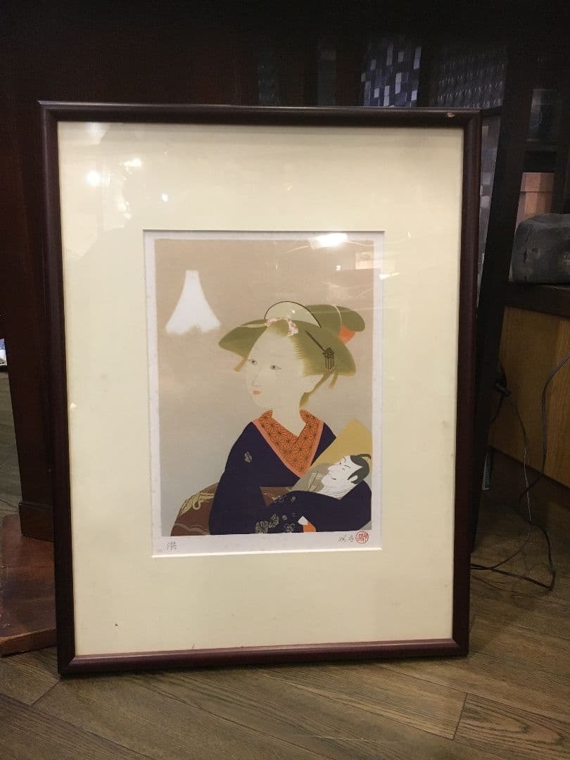 北沢映月 リトグラフ 四季美人 初春