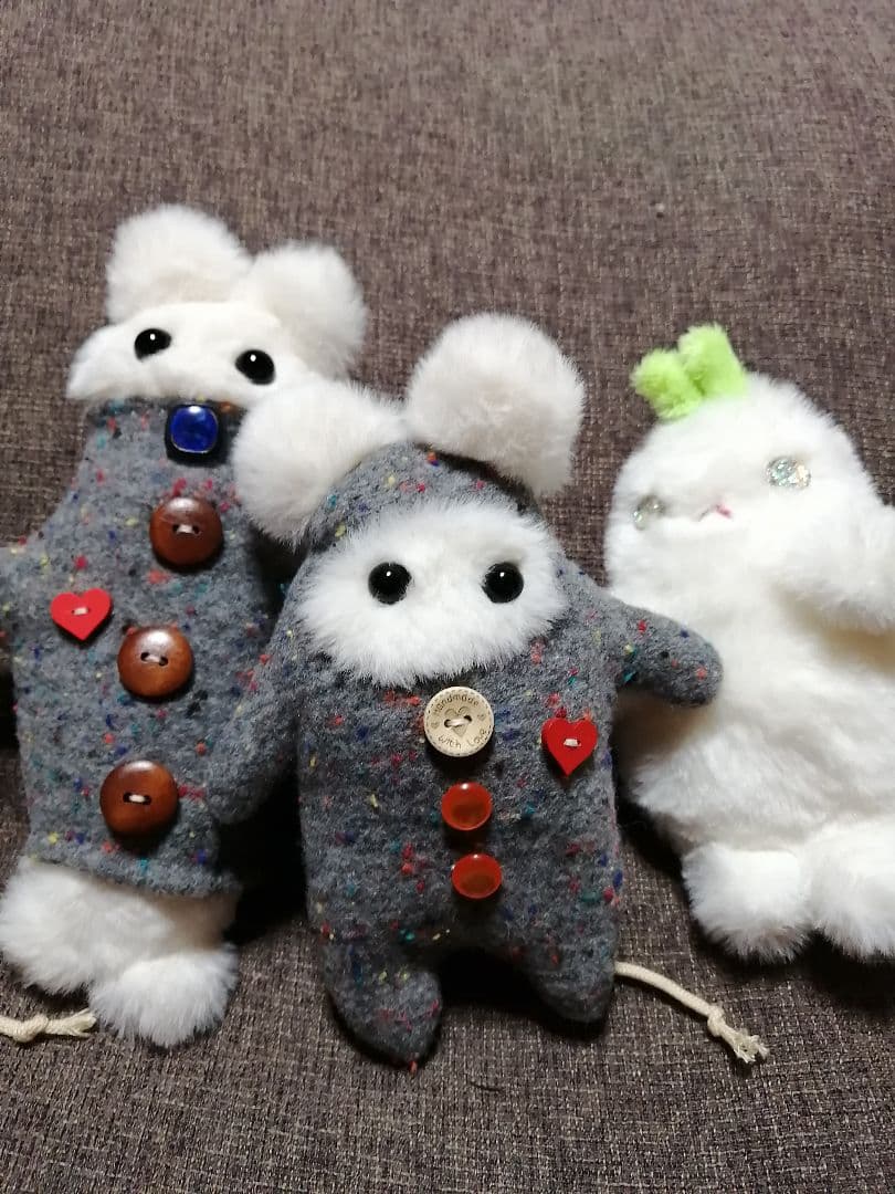 もりりんさんお取り置き☆雪国ちゃんとつぶつぶニットのねずみさんコンビ。