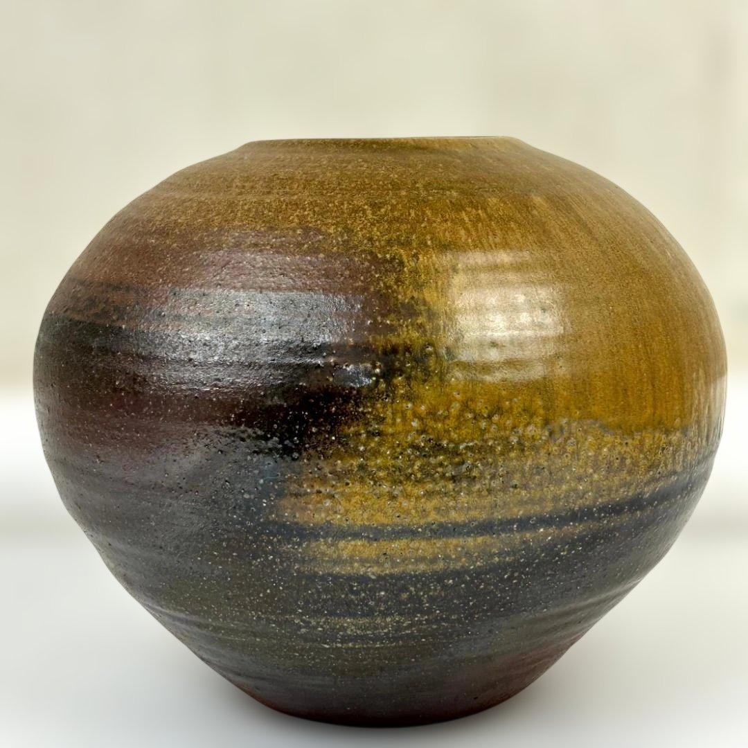 備前焼　末石高仙　代表作『春宵』　大壺　共箱入り