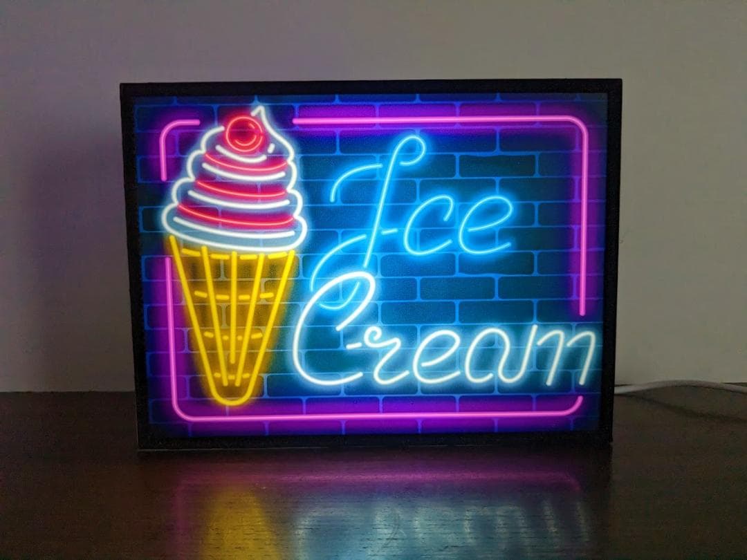 アメリカン雑貨 アイスクリーム ソフトクリーム 看板 置物 雑貨 ライトBOX