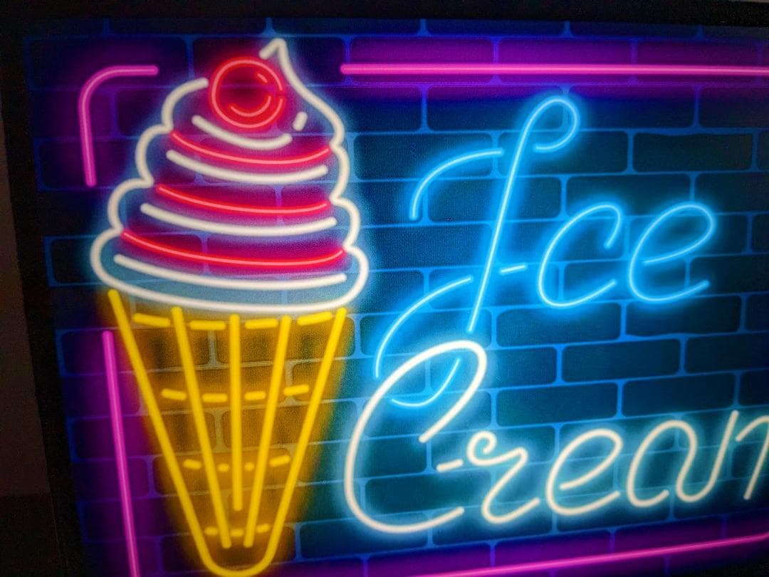 アメリカン雑貨 アイスクリーム ソフトクリーム 看板 置物 雑貨 ライトBOX
