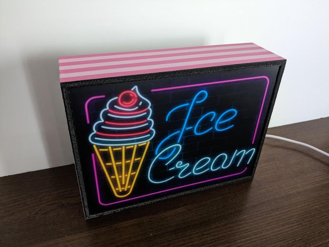 アメリカン雑貨 アイスクリーム ソフトクリーム 看板 置物 雑貨 ライトBOX