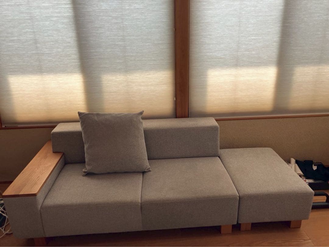 【2/2】 フランネルソファBRICKオットマン(クッション付き)