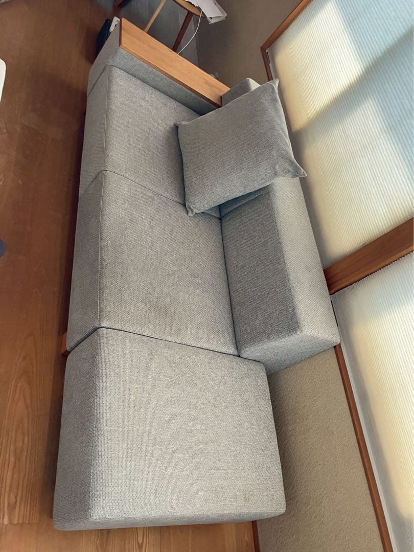 【2/2】 フランネルソファBRICKオットマン(クッション付き)