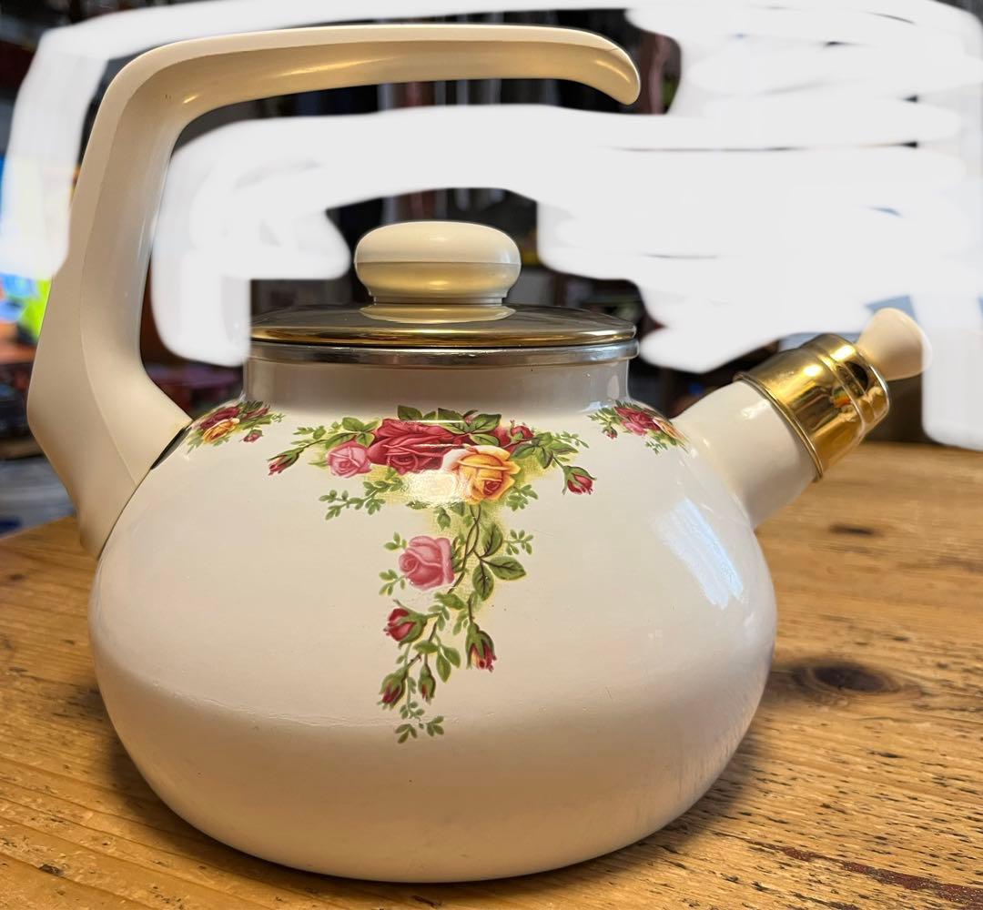 希少　ロイヤルアルバート　オールドカントリーローズ　ケトル　ヤカン　薬缶　琺瑯