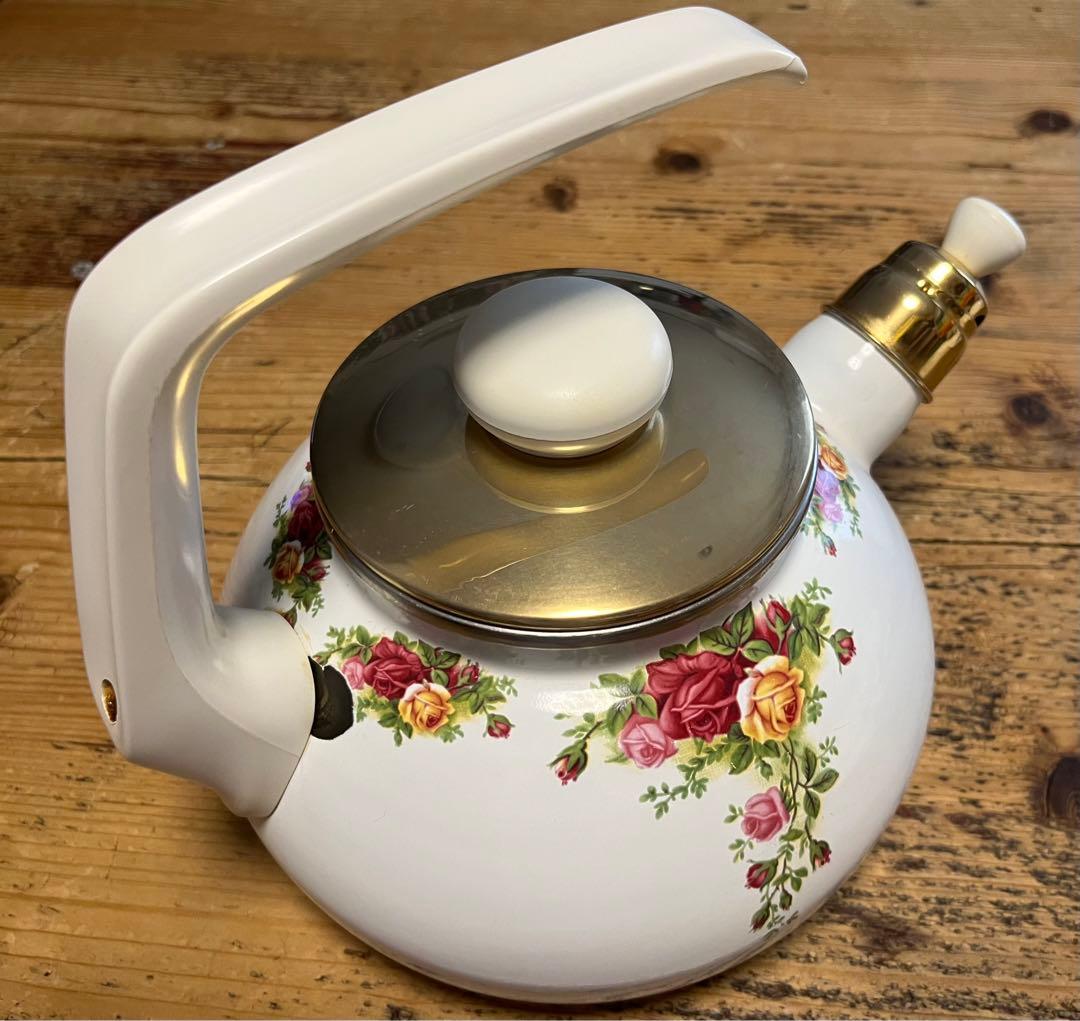 希少　ロイヤルアルバート　オールドカントリーローズ　ケトル　ヤカン　薬缶　琺瑯