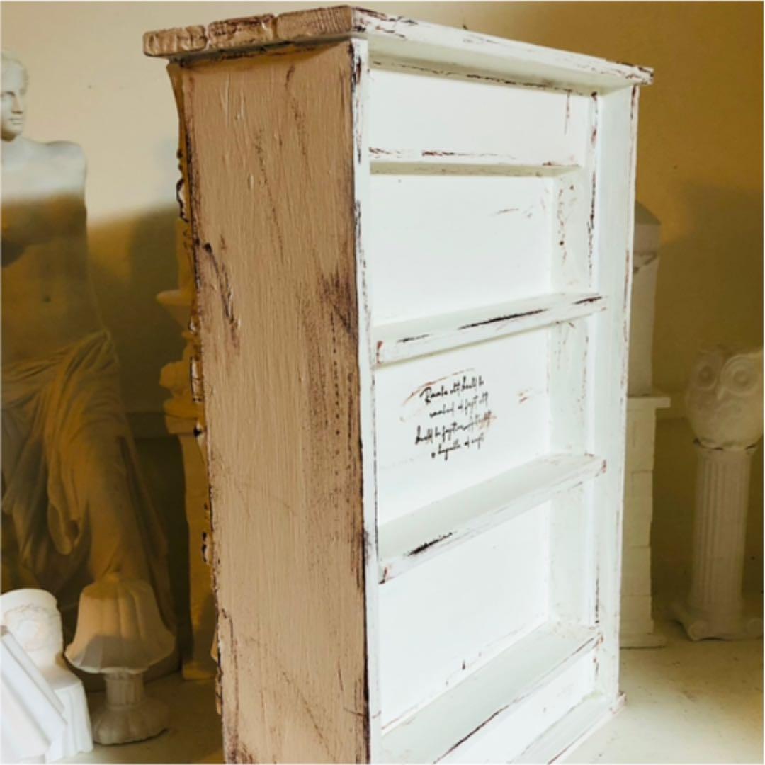 ❤アンティーク加工 リバーシブル天使の壁型ミラーオブジェ 裏面シェルフ ブライス