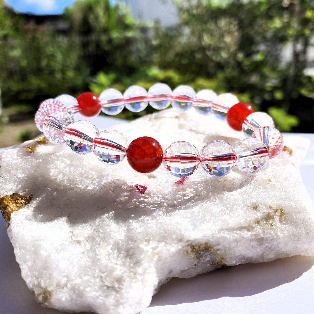 【燃える星の輝き】ファイヤーアゲート 天然石ブレスレット