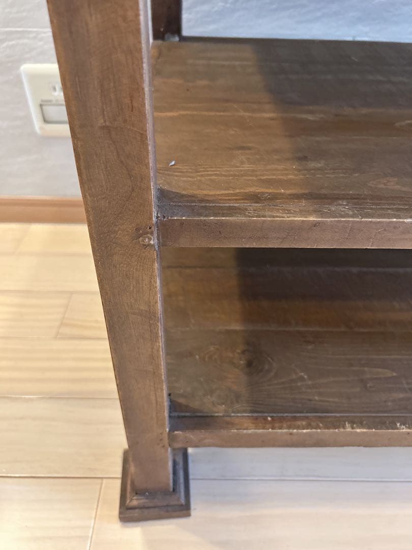 木製　アンティーク調ガラスショーケース　コレクション　ディスプレイ　ビンテージ風