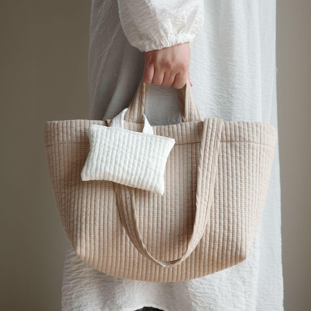 ヌビバッグ◎ミルクティー ダブルハンドル　マザーズバッグ　イブル garden