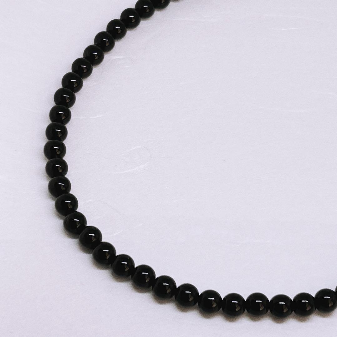 AAAモリオン6mmネックレス38cm＋アジャスター5cm 天然石　黒水晶　最強