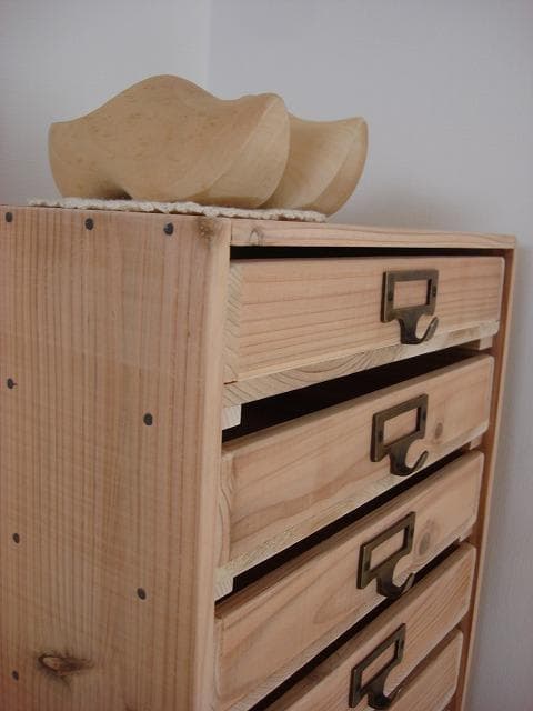 ★送料無料サイズ変更可能B4ネームプレート20段引き出し/無垢材木製オーダー可能