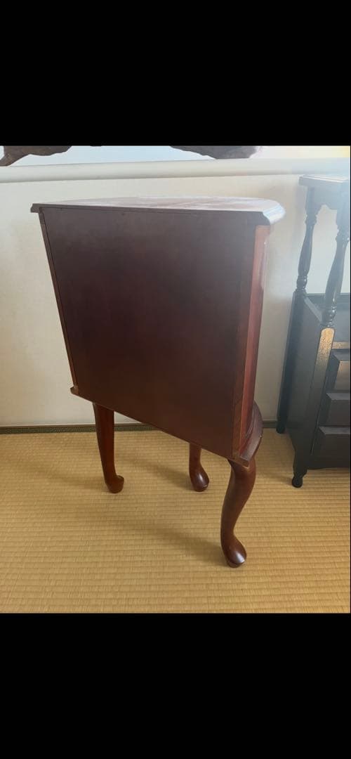 木製円形チェスト 4引き出し