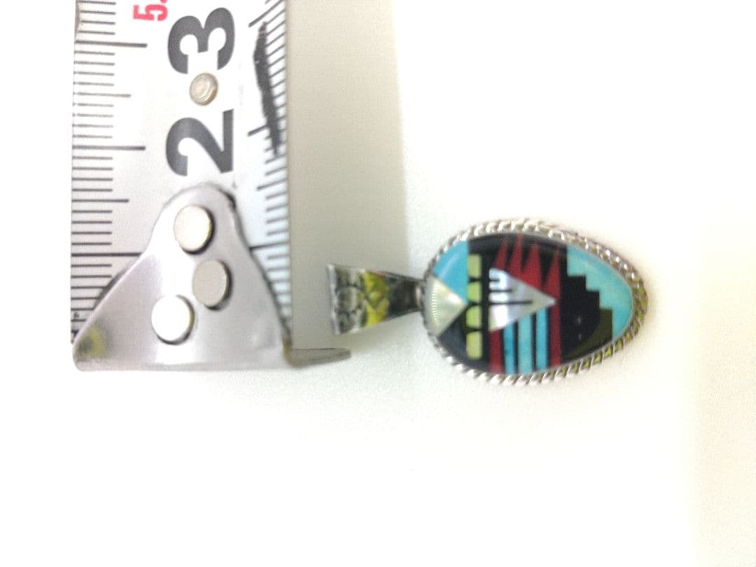 インディアンジュエリー　シルバー　ヘッド　インレイ