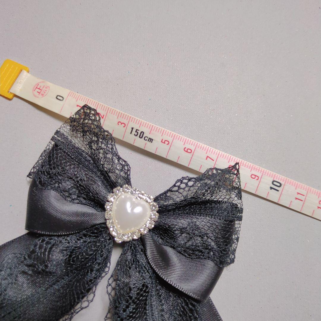 確認　たらりんヘアリボン ヘアゴム　572　黒　♡　セレモニー　発表会