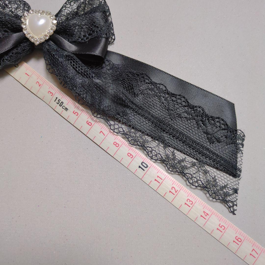 確認　たらりんヘアリボン ヘアゴム　572　黒　♡　セレモニー　発表会