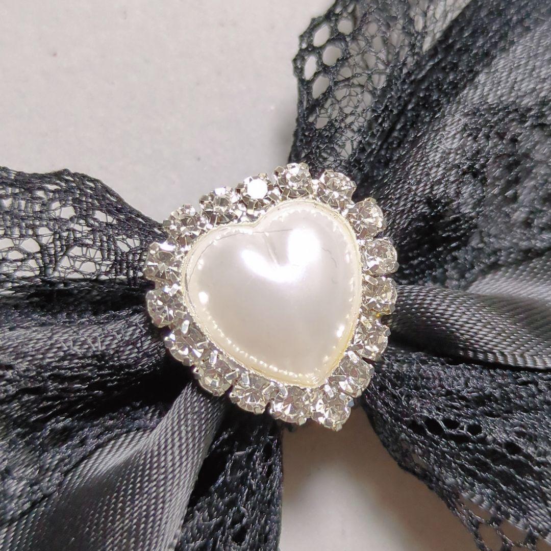 確認　たらりんヘアリボン ヘアゴム　572　黒　♡　セレモニー　発表会