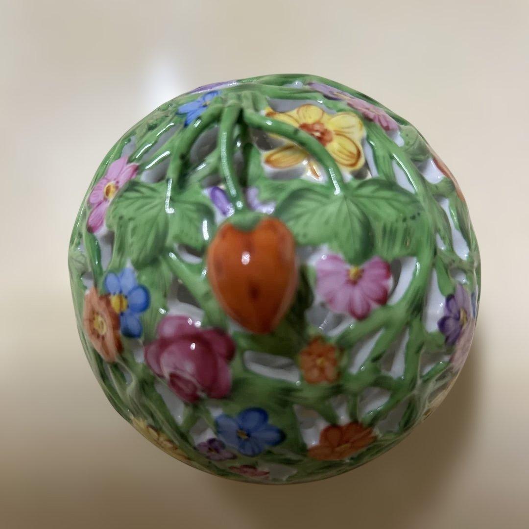 ヘレンド　ボンボにエール　いちご　透かし　小物入れ