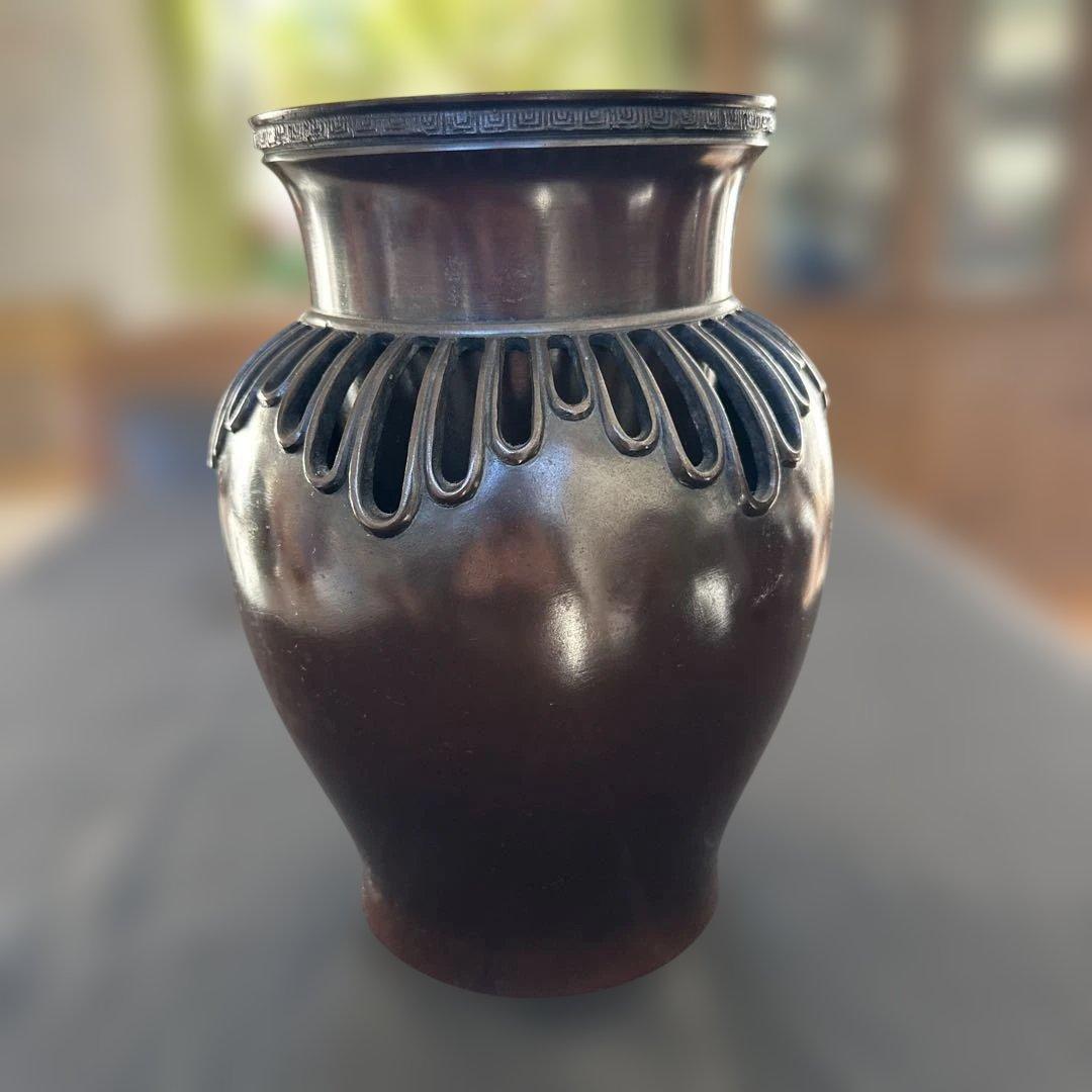 【アンティーク　骨董品】真鍮製　銅製　花瓶　花器　茶道具　銅鉄器　フラワーベース